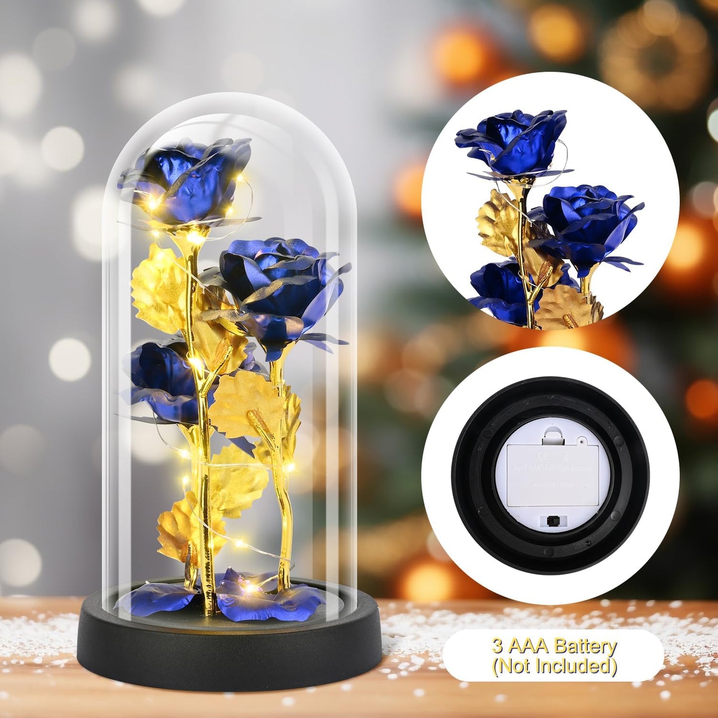 Rose Flower in Glass Dome - Romantic Gifts