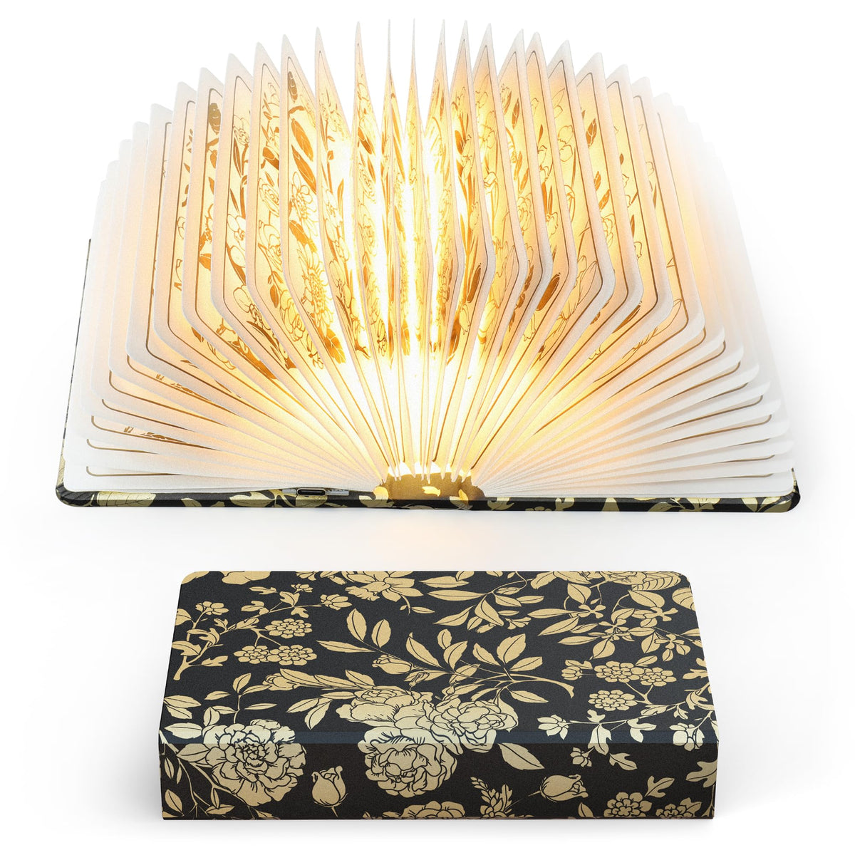 Floral Folding Book Lamp – Gift for Book Lovers