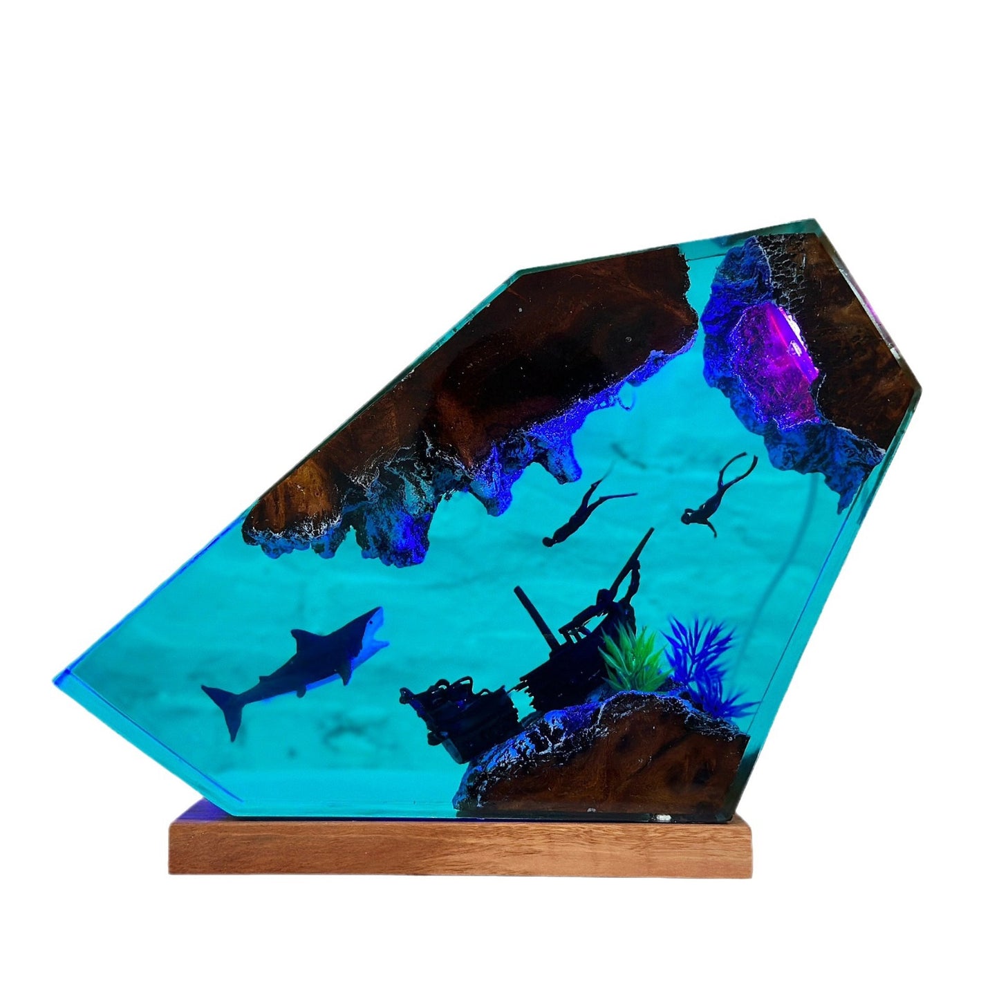 【Unique Summer Gifts】Great White Shark and Diver Night Lights