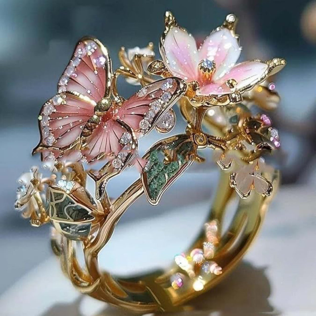 Spring New Arrival - Butterfly Floral Ring