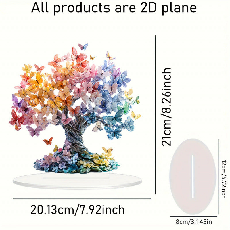 Crystal Butterfly Lucky Tree - Tree of Life Desktop Decoration