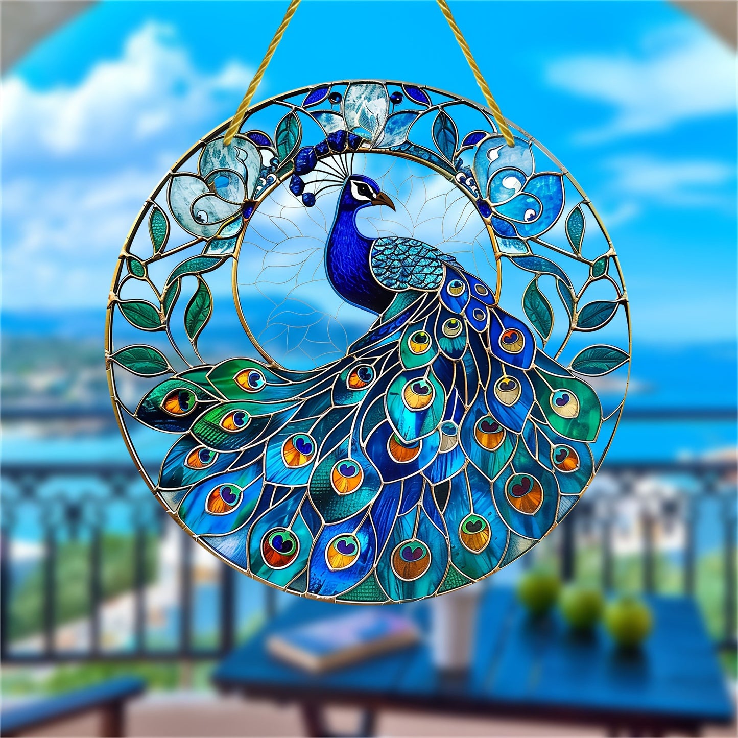 Animal Series Colorful Stained Glass Style Hanging Ornaments for Home