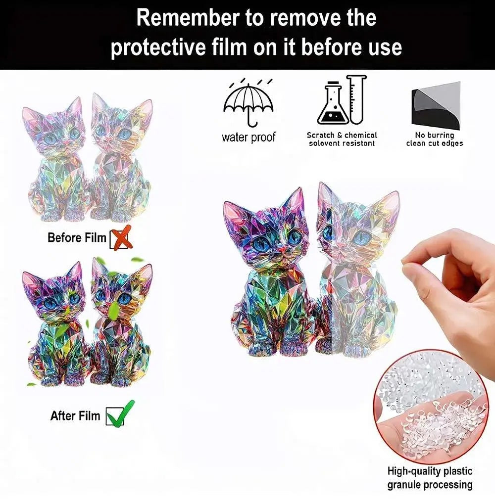 Lumi #3 Kawaii Cat Acrylic Stand – Cute Desk Decor for Bedroom, Shelf & Office Display