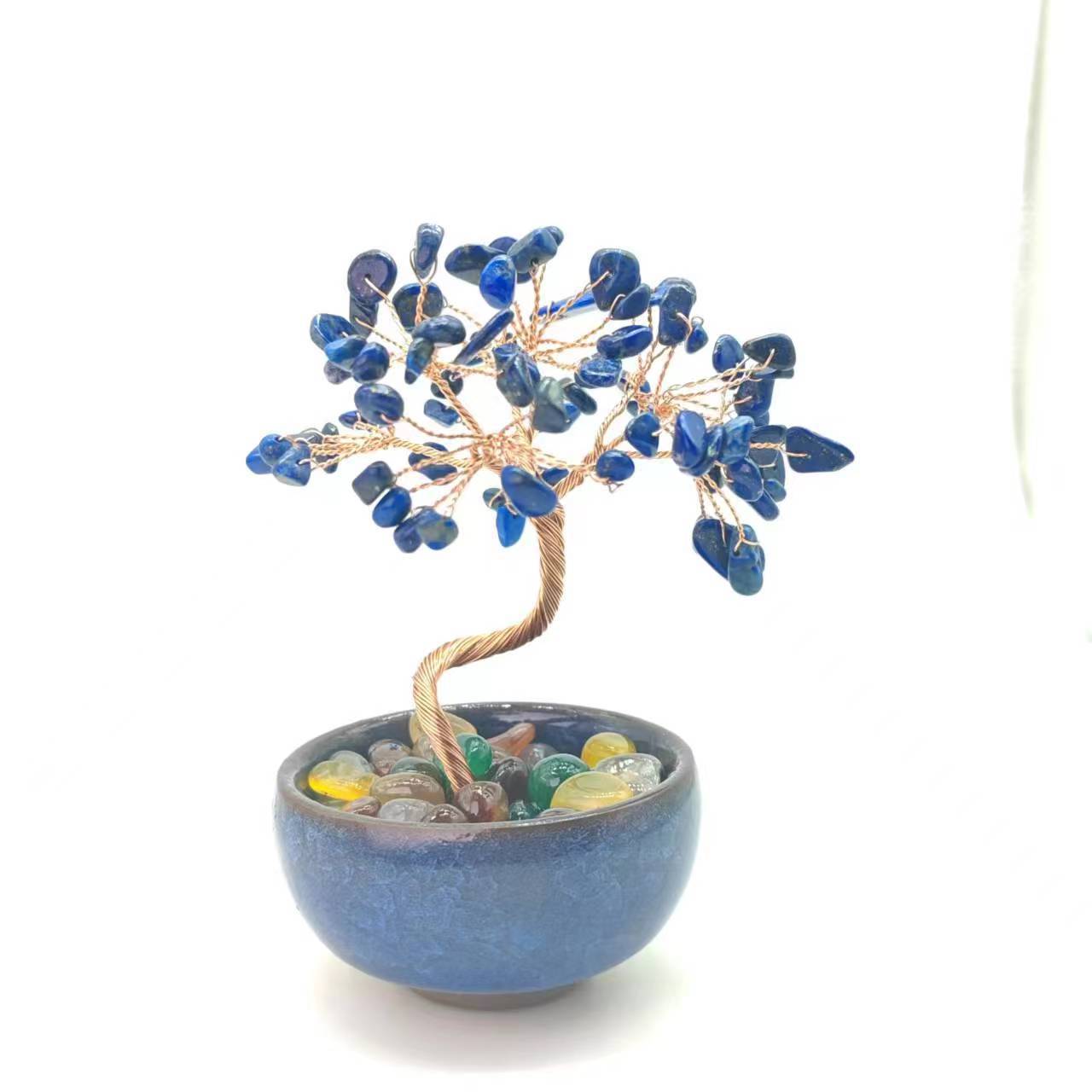 Colorful Crystal Bonsai Money Tree Decor - 4 Hues | Feng Shui Wealth Figurine