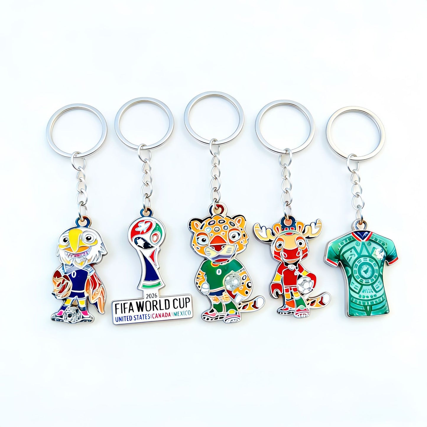 2026 World Cup Mascot Keychain – USA Canada Mexico Football Souvenir