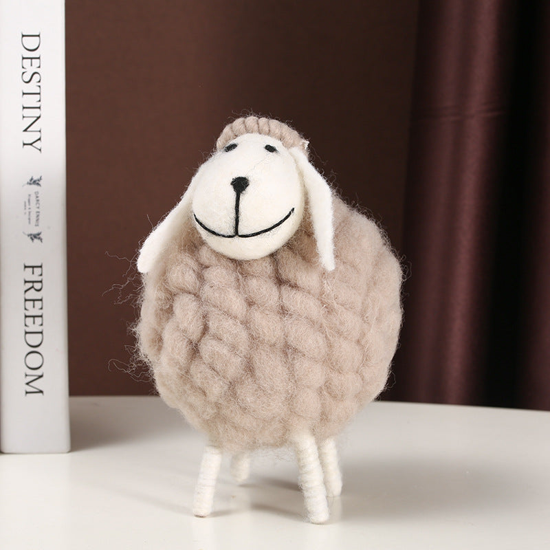 Colorful Sheep Figurine - Cartoon Heart-shaped Lamb Plush Toy
