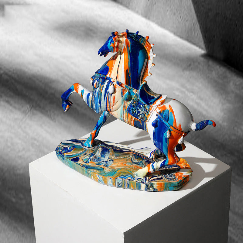 Elegant Resin Horse Statue - Beautiful Home Decor for Living Room, Perfect Housewarming Gift