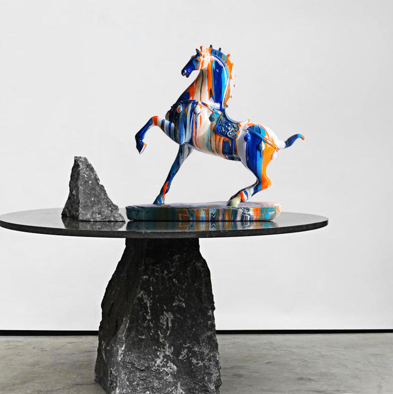 Elegant Resin Horse Statue - Beautiful Home Decor for Living Room, Perfect Housewarming Gift