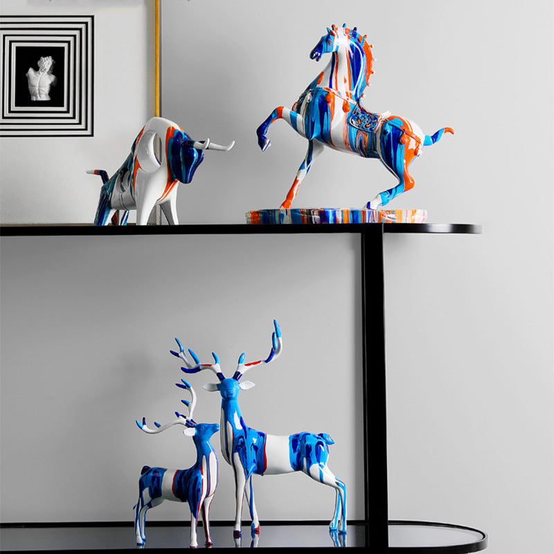 Elegant Resin Horse Statue - Beautiful Home Decor for Living Room, Perfect Housewarming Gift