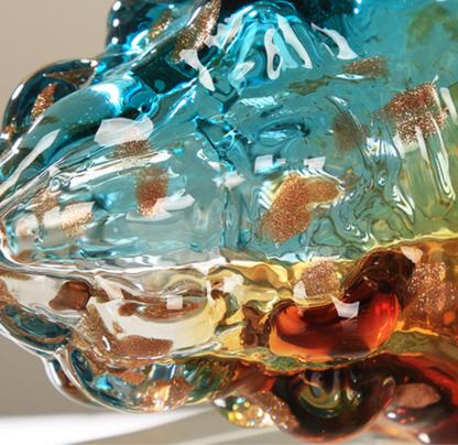 Seashell - Hand Blown Glass Coastal Unique Ocean Shell Conch Art Figurines