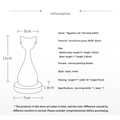 Cat Storm Glass Weather Predictor, Handmade Glass Figurine Desk Decor & Unique Gift