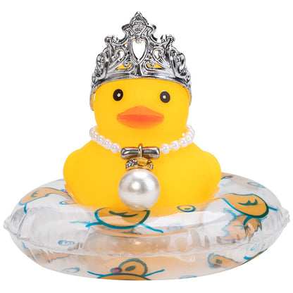 Car Duck Rubber Duck Car Ornaments Car Dashboard Decorations with Mini Crown and Necklace, C-Male Crown