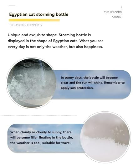 Cat Storm Glass Weather Predictor, Handmade Glass Figurine Desk Decor & Unique Gift