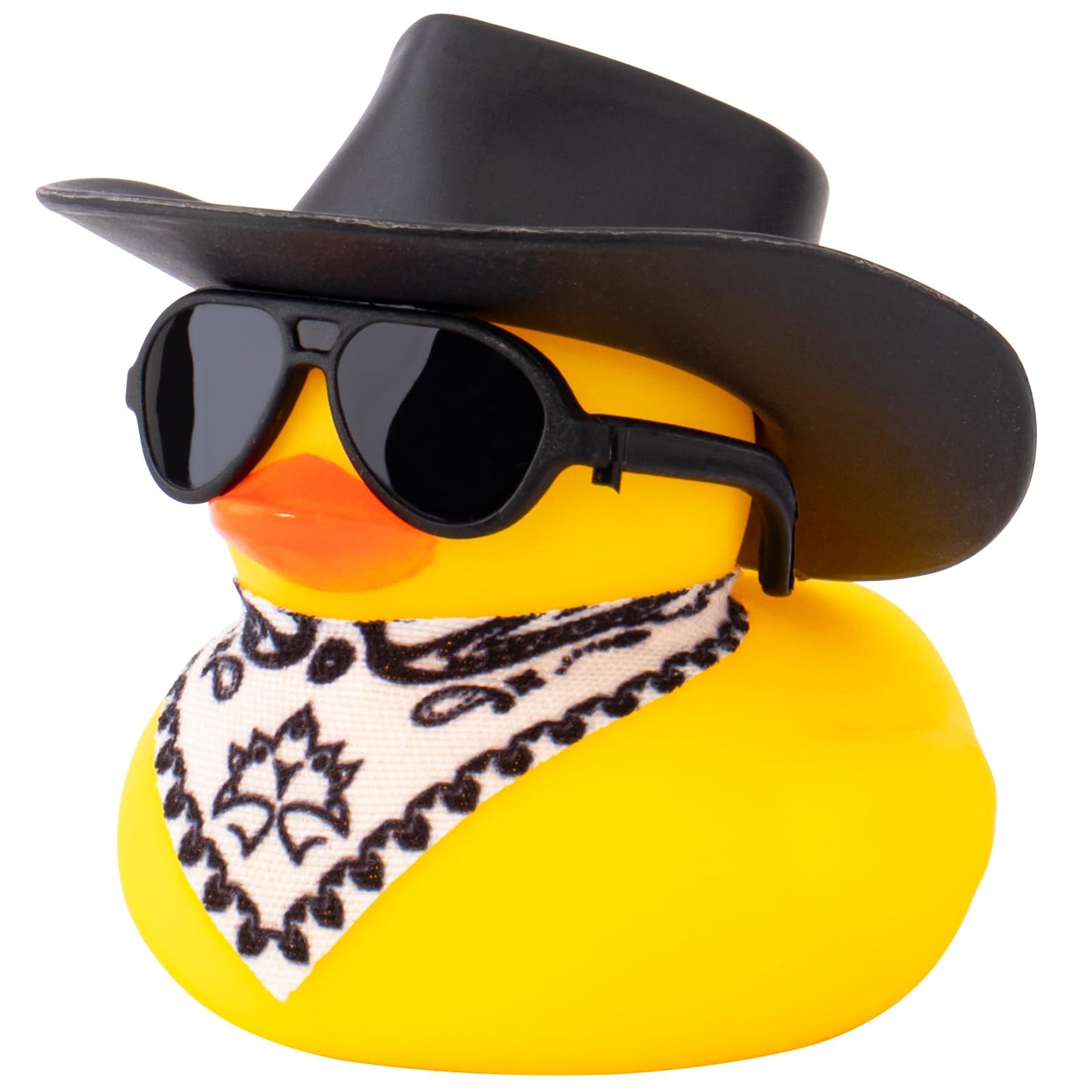 Rubber Duck Car Ornaments Yellow Duck Car Dashboard Decorations with Propeller Helmet for Christmas Decor and Home Decorations for Adults (U-Black)