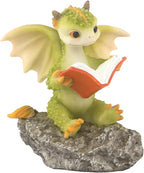 Dragon Statue Mini Figurine - Reading Dragon Decor