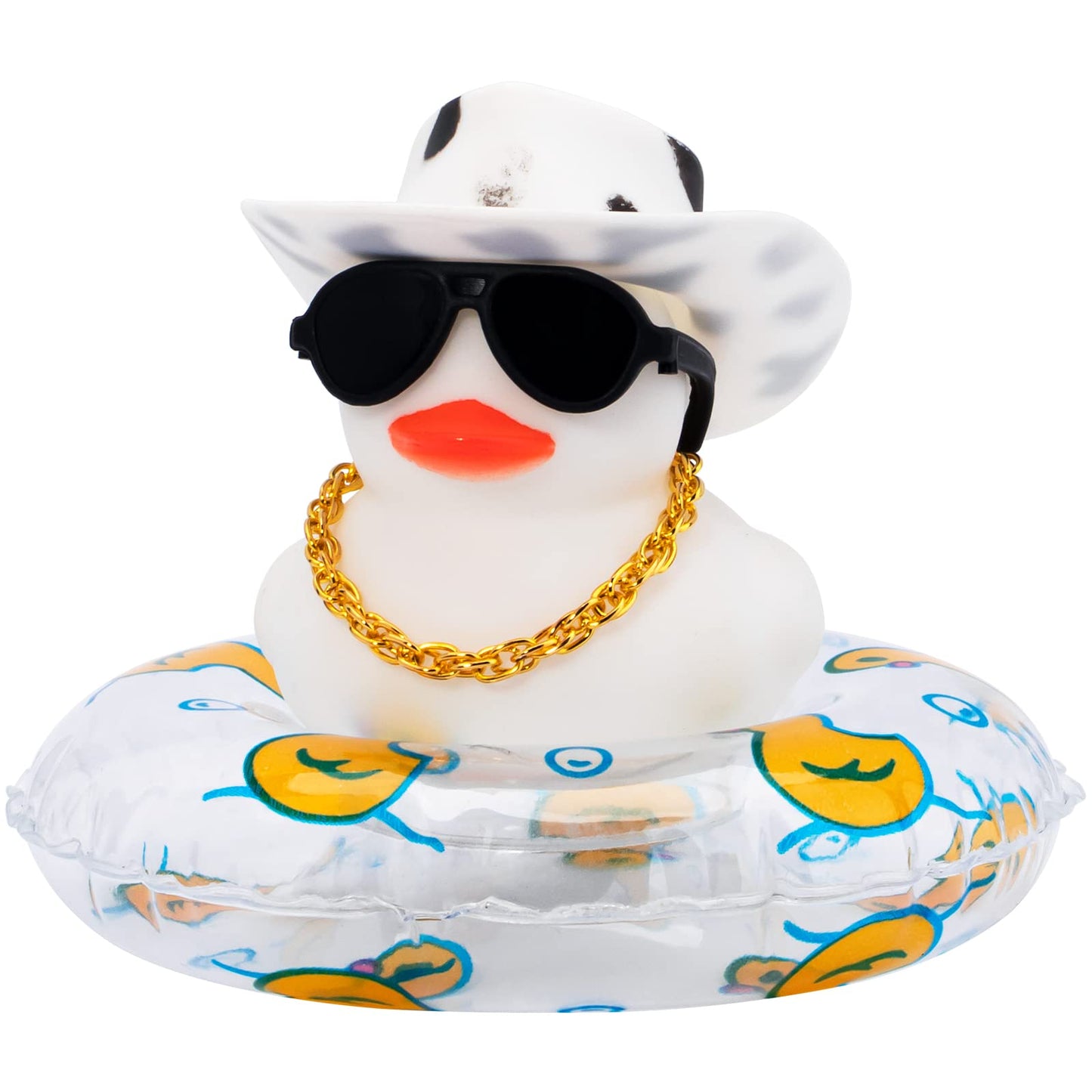 Pink Rubber Duck, Heart-Shaped Sunglasses Rubber Ducks for Cars, Funny and Cool as Car Ornament Gifts, Pink Cowboy Hat