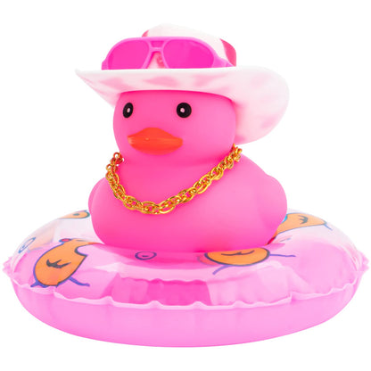 Pink Rubber Duck, Heart-Shaped Sunglasses Rubber Ducks for Cars, Funny and Cool as Car Ornament Gifts, Pink Cowboy Hat