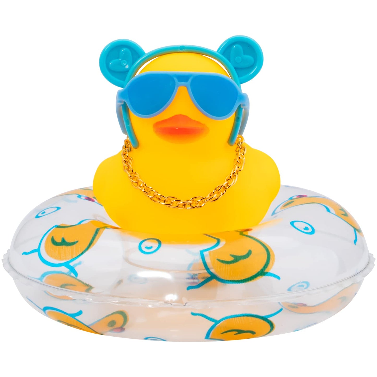 Car Duck Rubber Duck Car Ornaments Car Dashboard Decorations with Mini Crown and Necklace, C-Male Crown