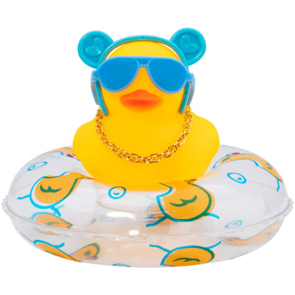 Car Duck Rubber Duck Car Ornaments Car Dashboard Decorations with Mini Crown and Necklace, C-Male Crown