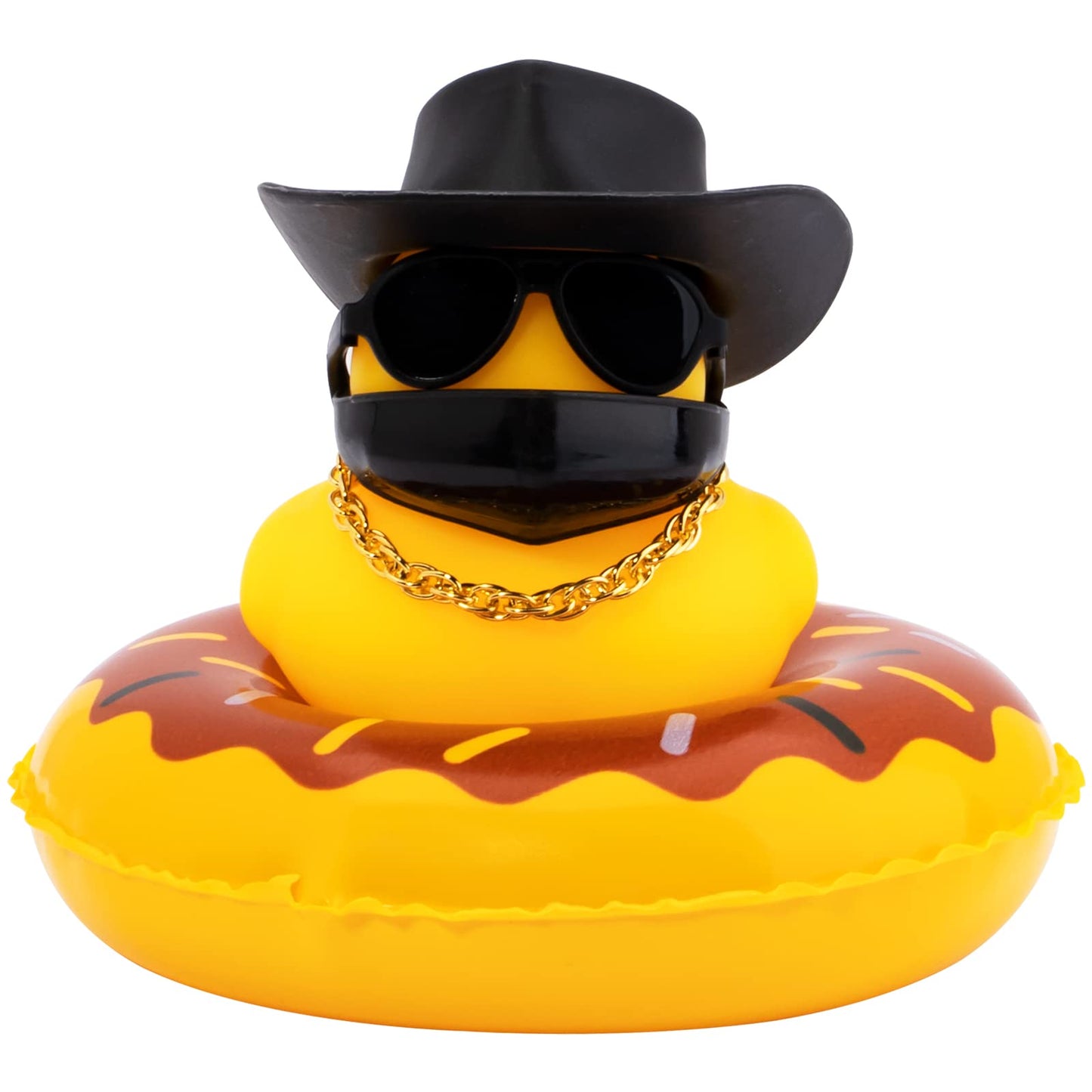 Car Duck Rubber Duck Car Ornaments Car Dashboard Decorations with Mini Crown and Necklace, C-Male Crown