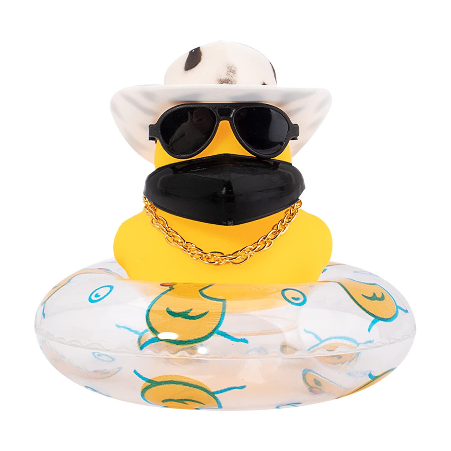 Car Duck Rubber Duck Car Ornaments Car Dashboard Decorations with Mini Crown and Necklace, C-Male Crown