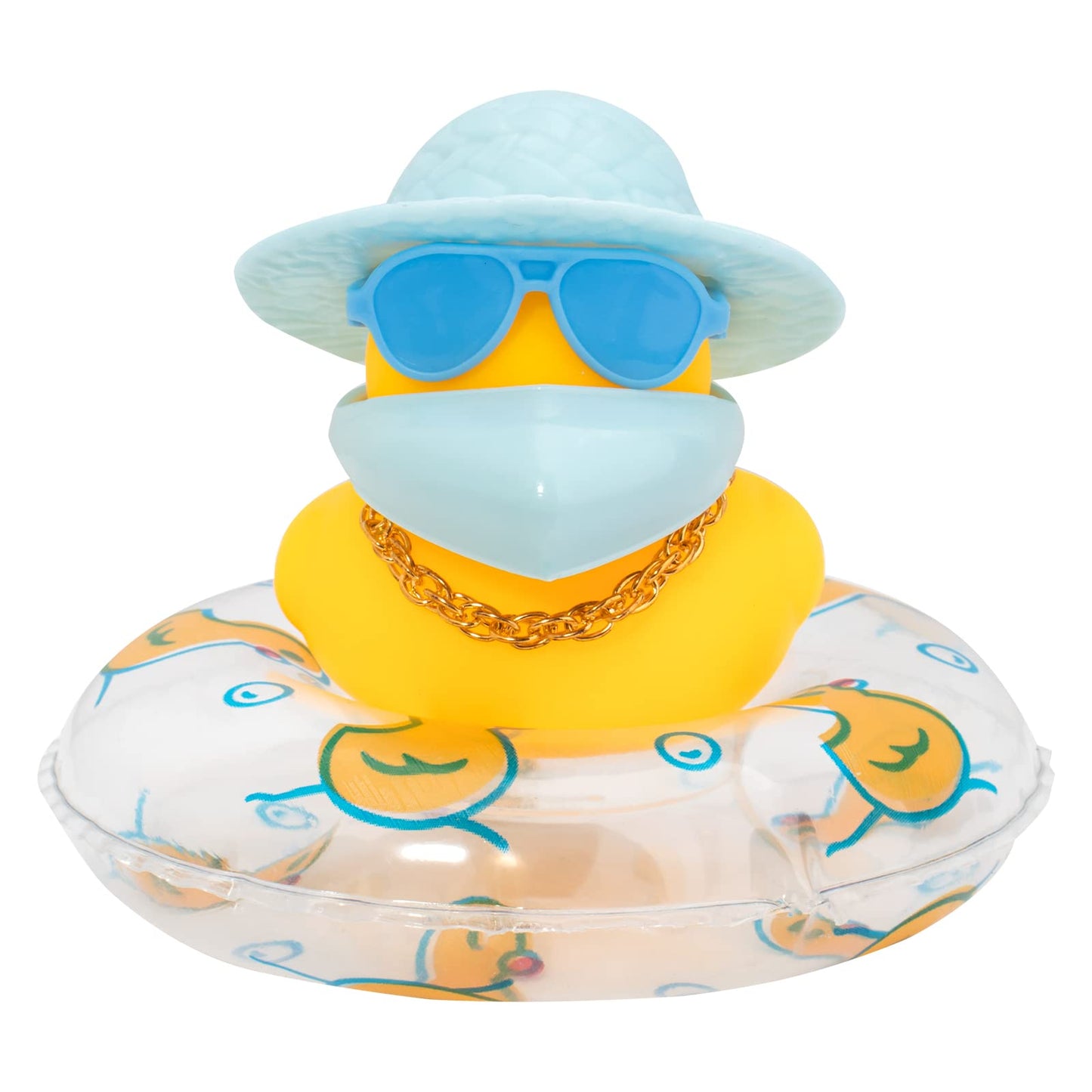 Car Duck Rubber Duck Car Ornaments Car Dashboard Decorations with Mini Crown and Necklace, C-Male Crown