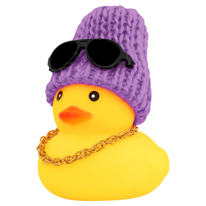 Rubber Duck Car Ornaments Yellow Duck Car Dashboard Decorations with Propeller Helmet for Christmas Decor and Home Decorations for Adults (U-Black)