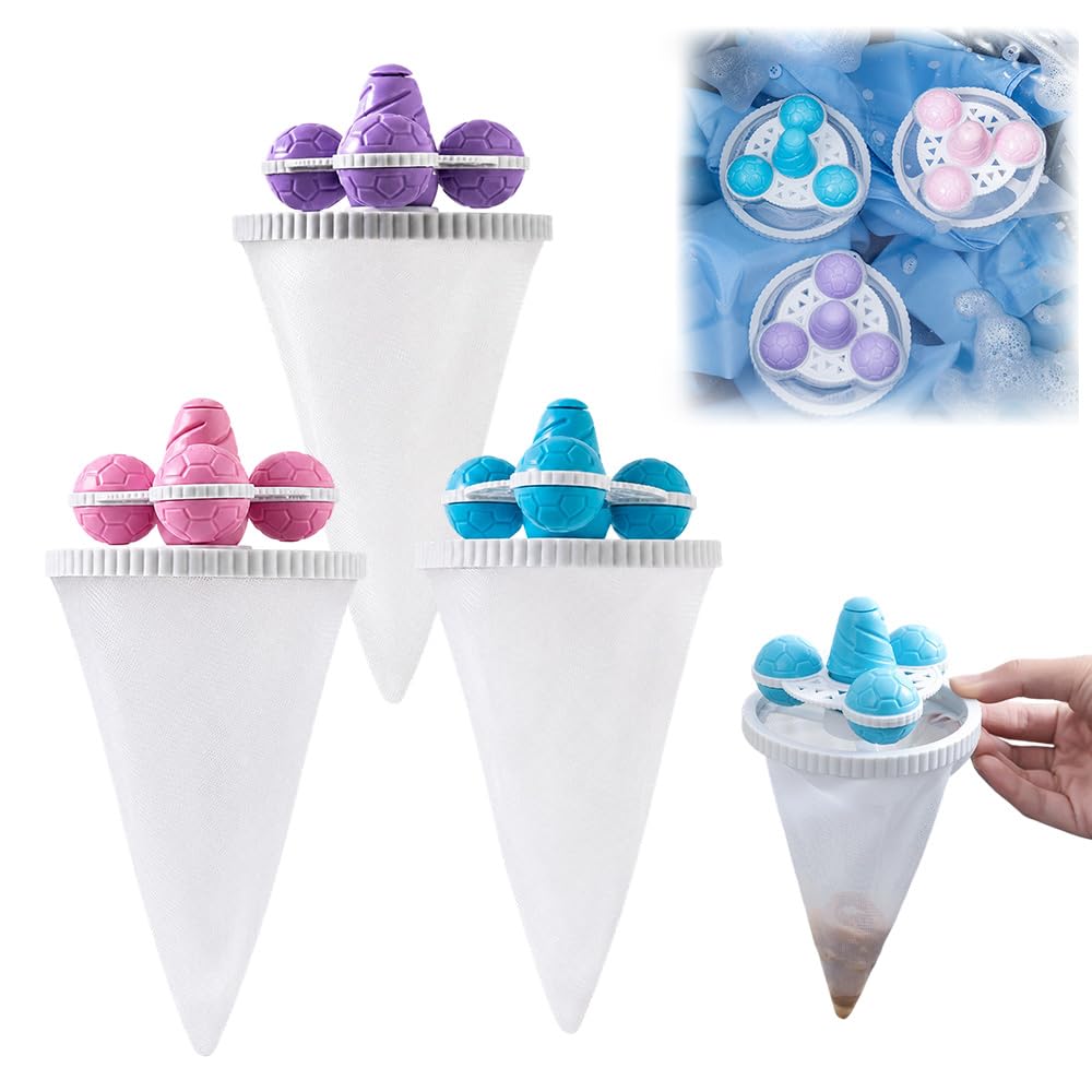 Reusable Washing Machine Lint Catcher Mesh Bags, 3-Pack