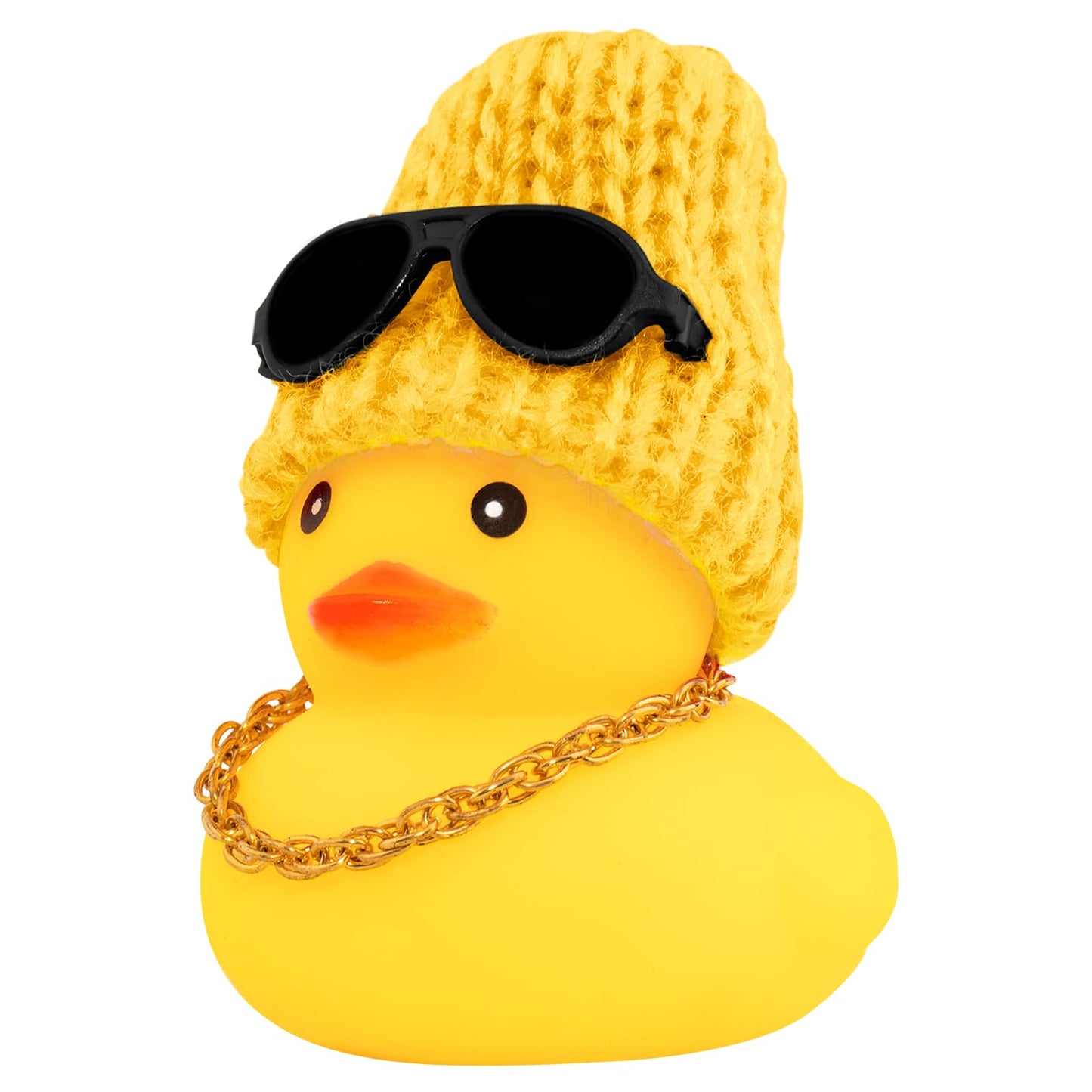 Rubber Duck Car Ornaments Yellow Duck Car Dashboard Decorations with Propeller Helmet for Christmas Decor and Home Decorations for Adults (U-Black)