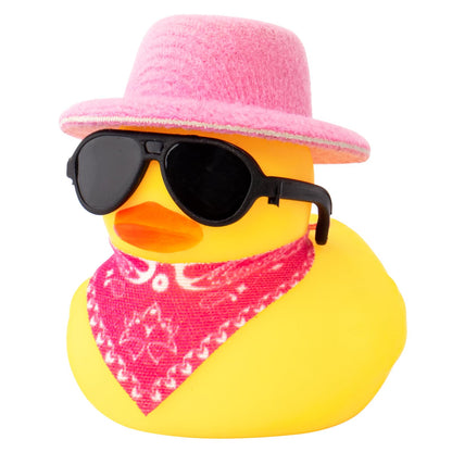 Rubber Duck Car Ornaments Yellow Duck Car Dashboard Decorations with Propeller Helmet for Christmas Decor and Home Decorations for Adults (U-Black)
