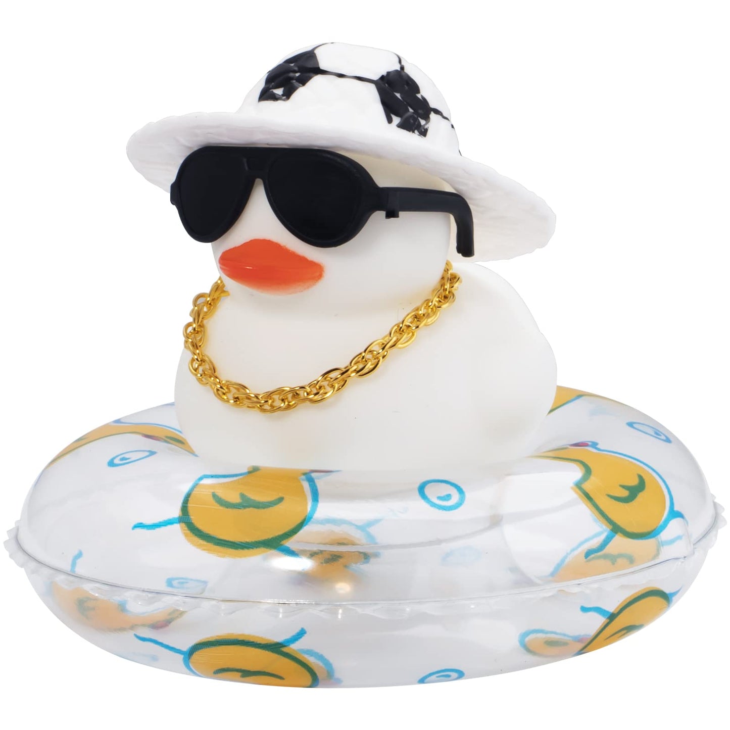 Pink Rubber Duck, Heart-Shaped Sunglasses Rubber Ducks for Cars, Funny and Cool as Car Ornament Gifts, Pink Cowboy Hat