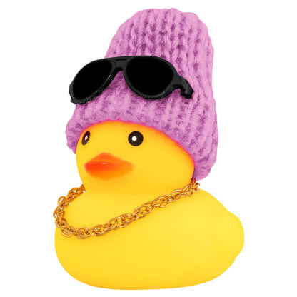 Rubber Duck Car Ornaments Yellow Duck Car Dashboard Decorations with Propeller Helmet for Christmas Decor and Home Decorations for Adults (U-Black)
