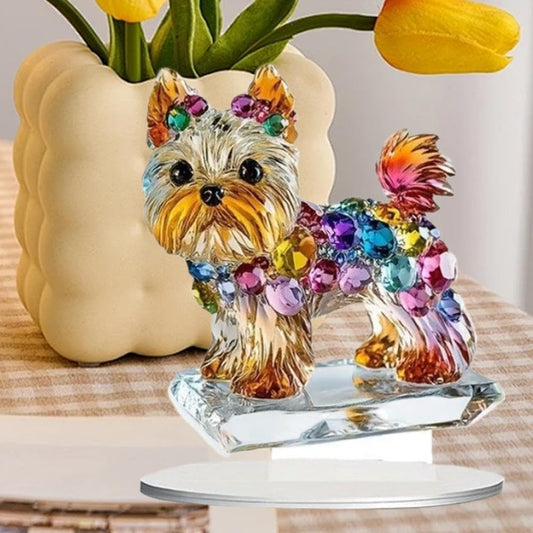 Kitty#1 - Cute Crystal 2D Puppy Sculpture Charming Acrylic Decorative Ornament