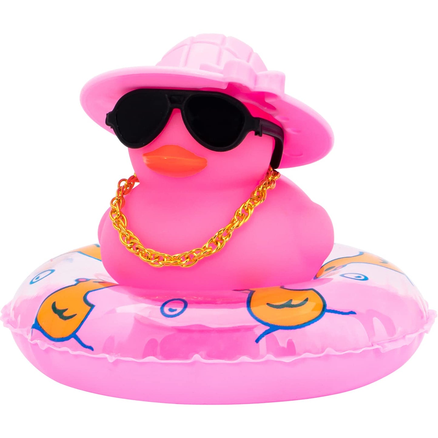 Pink Rubber Duck, Heart-Shaped Sunglasses Rubber Ducks for Cars, Funny and Cool as Car Ornament Gifts, Pink Cowboy Hat