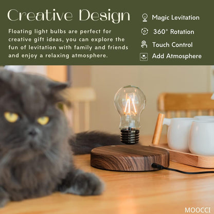 Levitating Bulb Lamp, Magnetic Floating Night Light for Desk Decor