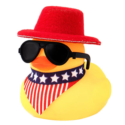 Rubber Duck Car Ornaments Yellow Duck Car Dashboard Decorations with Propeller Helmet for Christmas Decor and Home Decorations for Adults (U-Black)