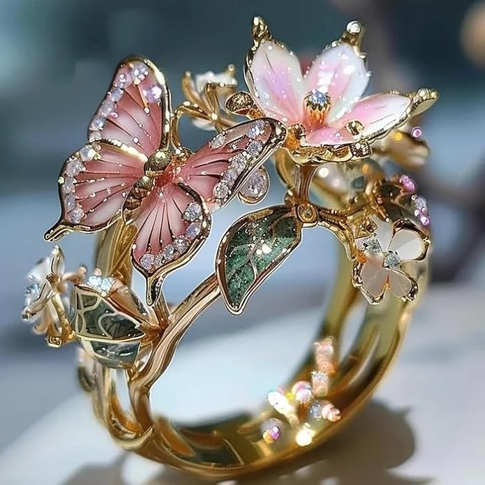 Spring New Arrival - Butterfly Floral Ring
