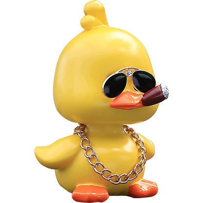 Cute Yellow Duck Car Ornaments Cool Duck Car Dashboard Decorations Shaking Head Doll