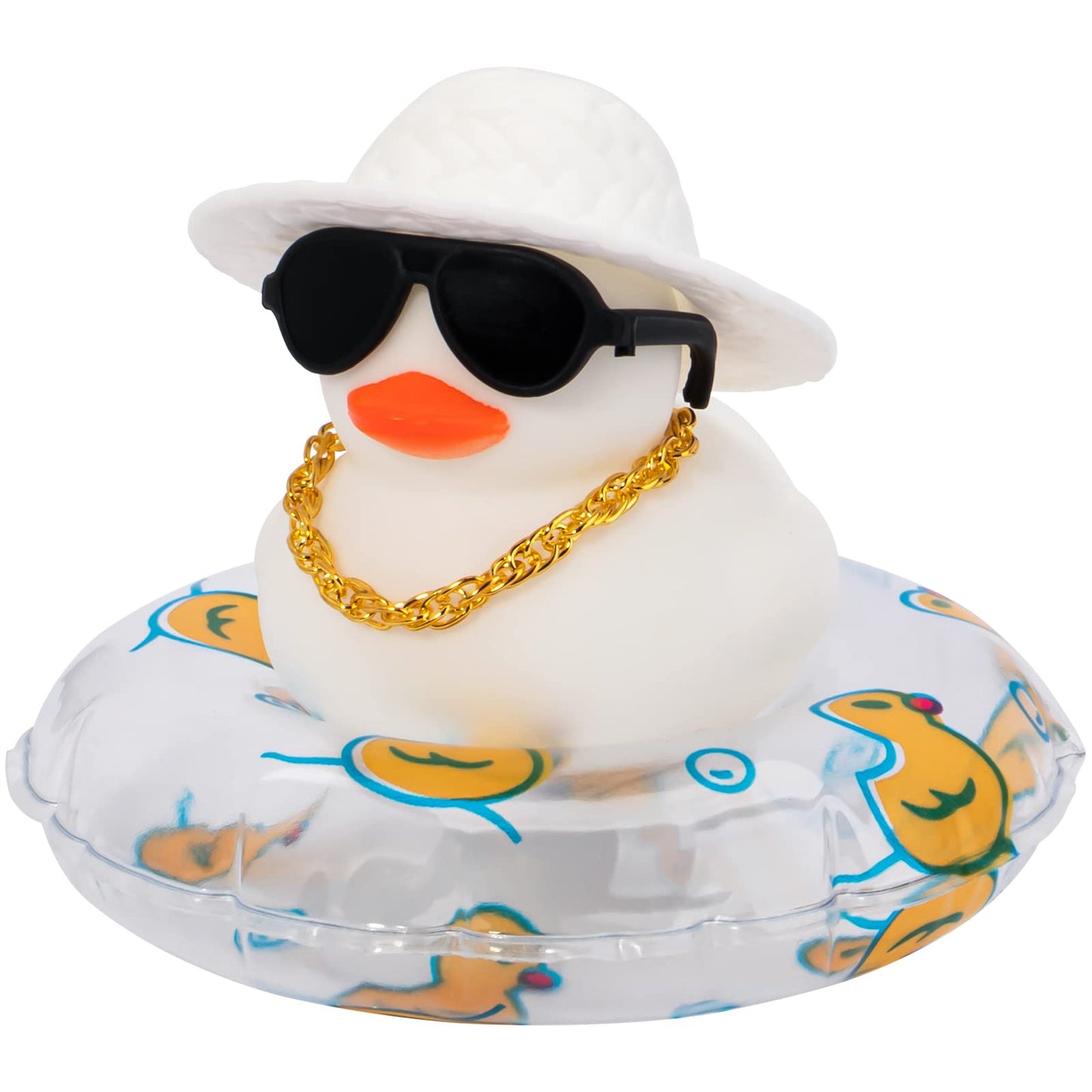 Pink Rubber Duck, Heart-Shaped Sunglasses Rubber Ducks for Cars, Funny and Cool as Car Ornament Gifts, Pink Cowboy Hat