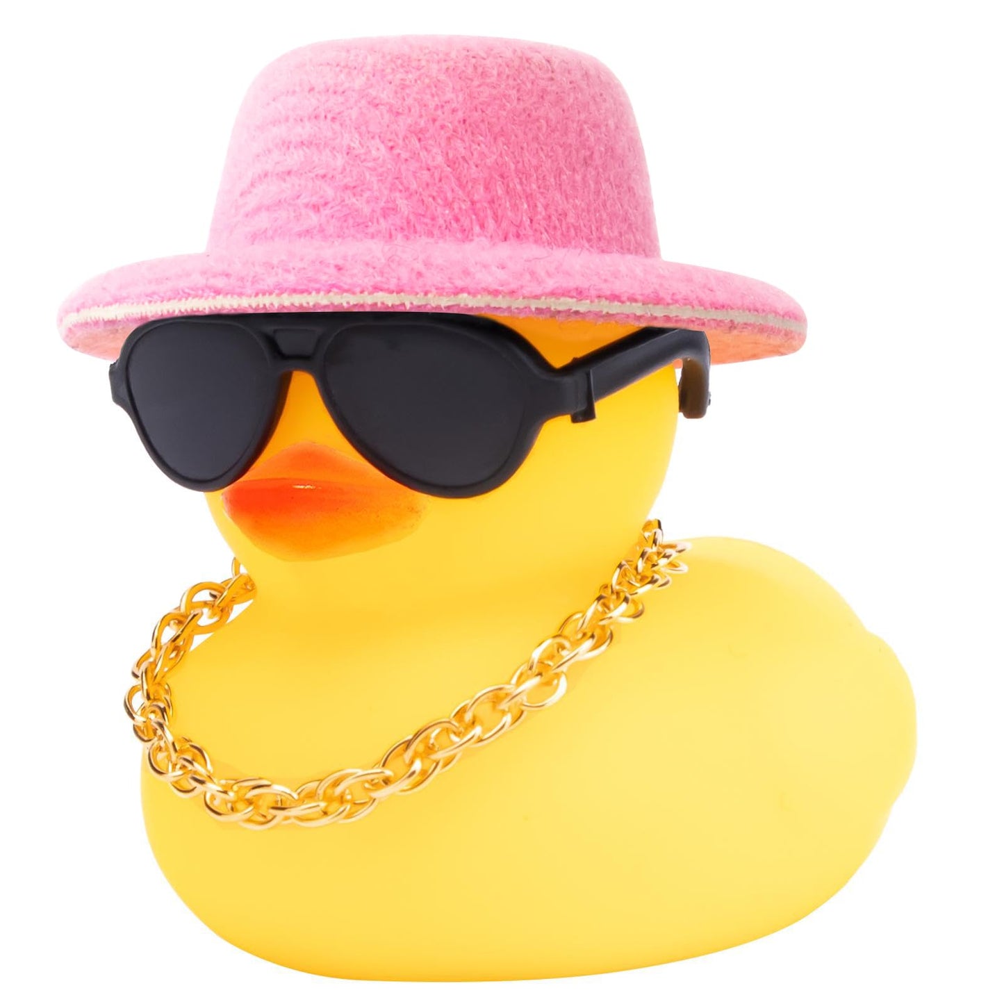 Rubber Duck Car Ornaments Yellow Duck Car Dashboard Decorations with Propeller Helmet for Christmas Decor and Home Decorations for Adults (U-Black)