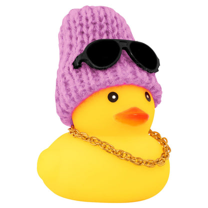 Car Rubber Duck, Yellow Duck Decoration Dashboard with Sun Hat Necklace Sunglasses for Car Dashboard Decorations, C-Duck-Black Cowboy Hat-Scarf