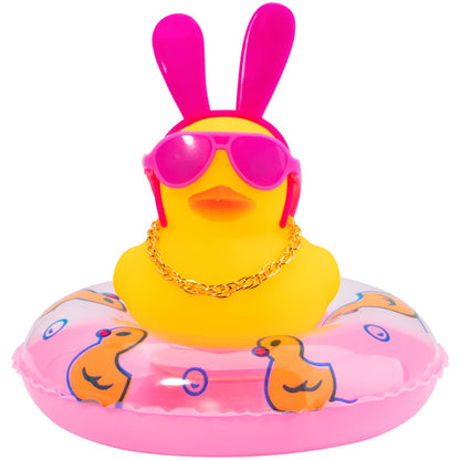 Car Duck Rubber Duck Car Ornaments Car Dashboard Decorations with Mini Crown and Necklace, C-Male Crown