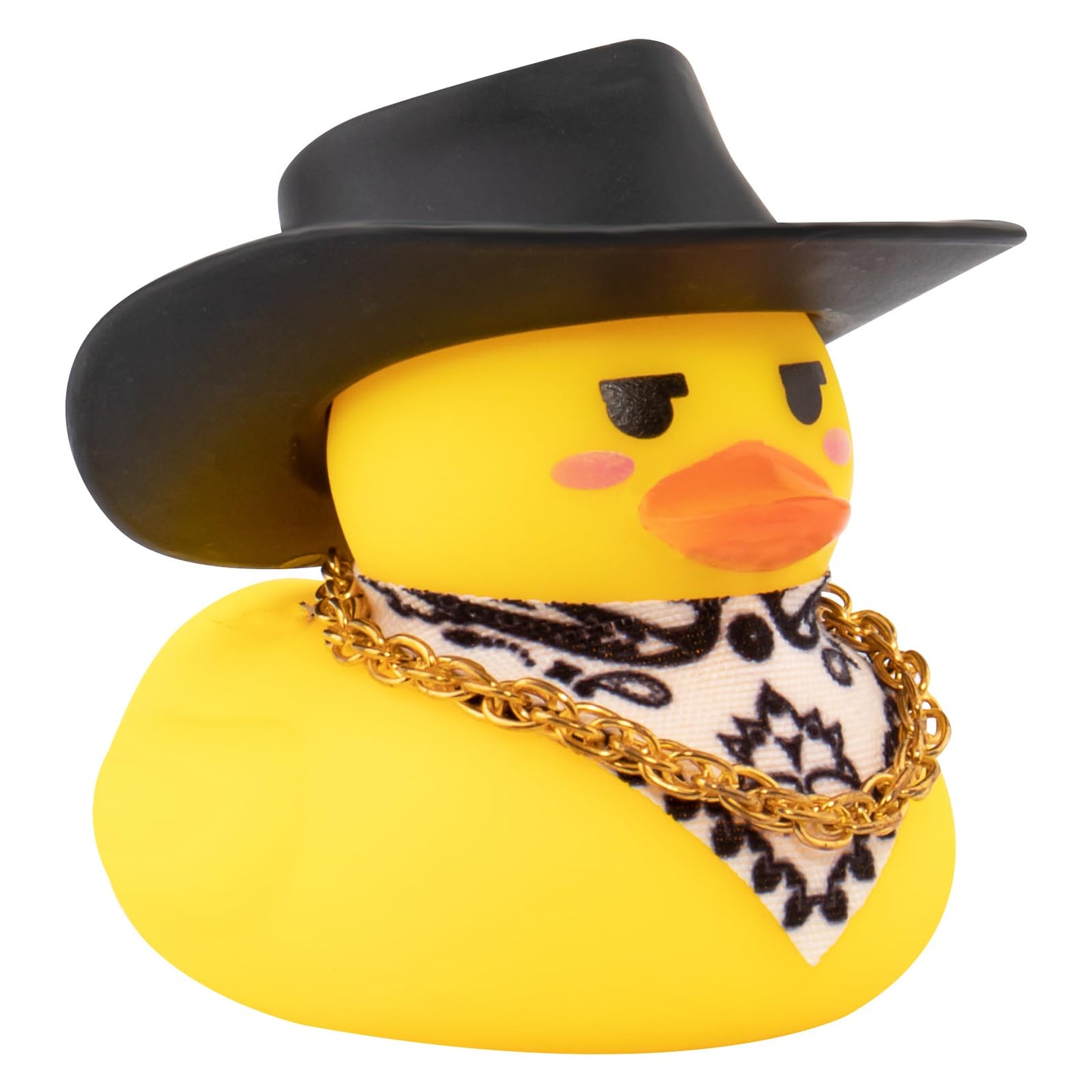 Car Rubber Duck, Yellow Duck Decoration Dashboard with Sun Hat Necklace Sunglasses for Car Dashboard Decorations, C-Duck-Black Cowboy Hat-Scarf