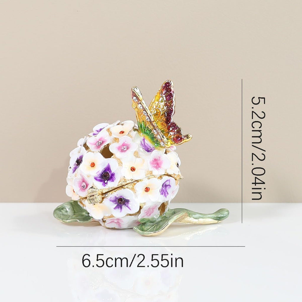 Floral butterfly trinket box dimension diagram