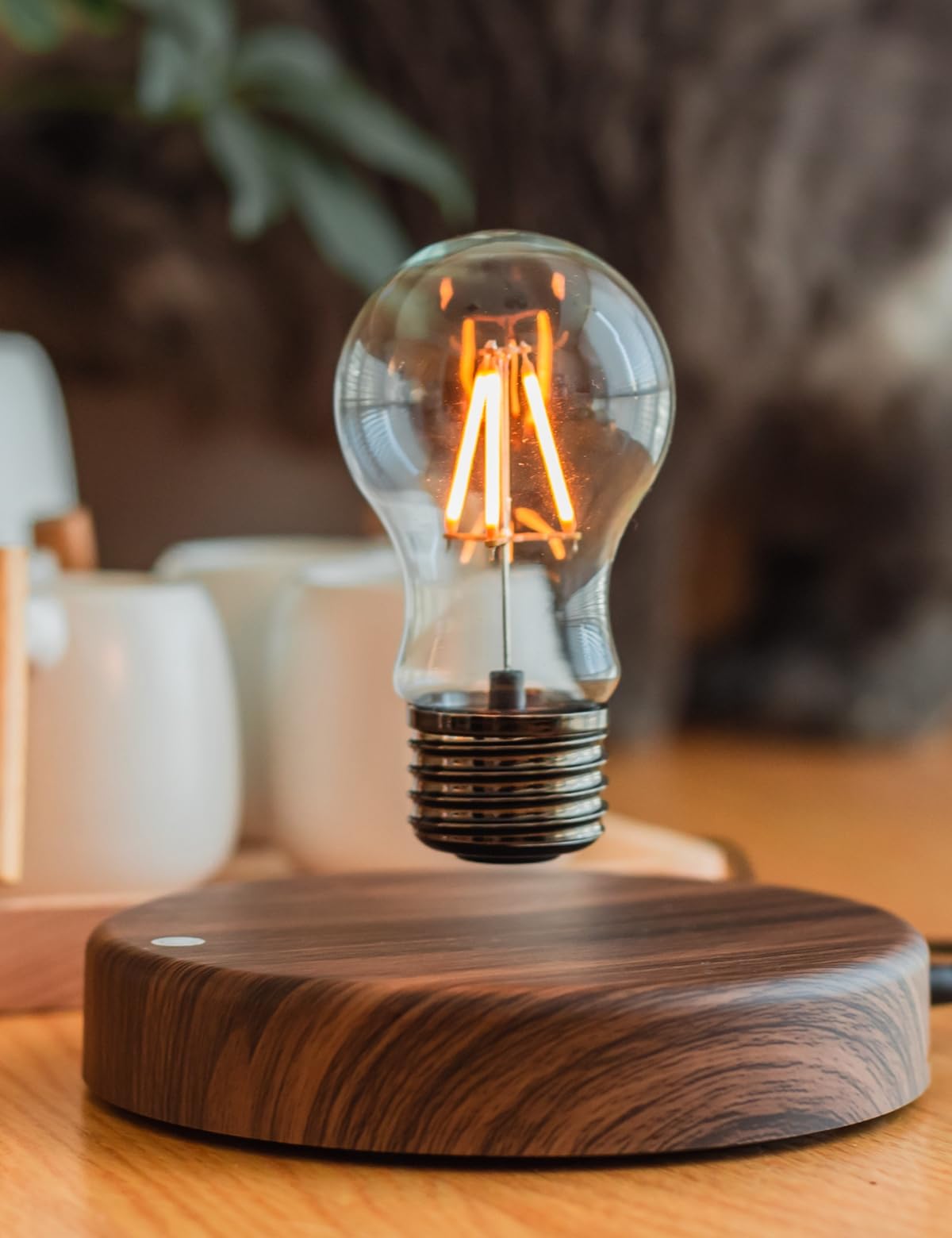Levitating Bulb Lamp, Magnetic Floating Night Light for Desk Decor