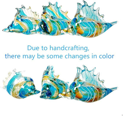 Glass Seashell - Hand Blown Glass Conch Figurines Ornament