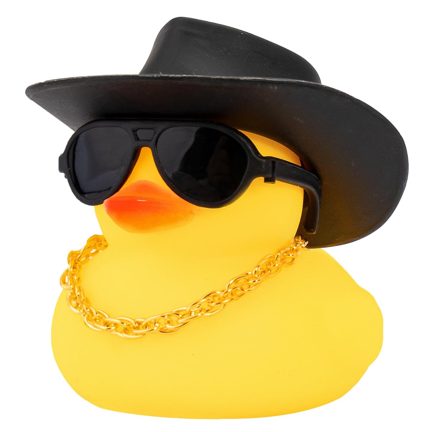 Rubber Duck Car Ornaments Yellow Duck Car Dashboard Decorations with Propeller Helmet for Christmas Decor and Home Decorations for Adults (U-Black)