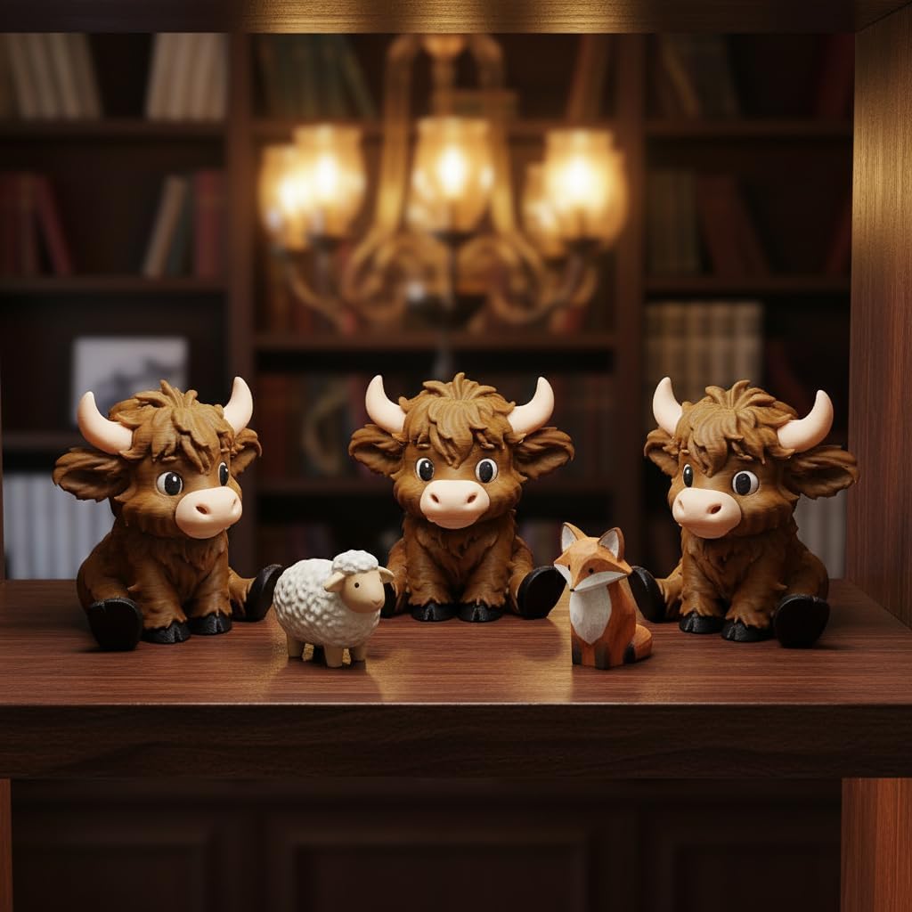 Funny Angry Duck & Animal Desk Figurines – 3D Printed Decor