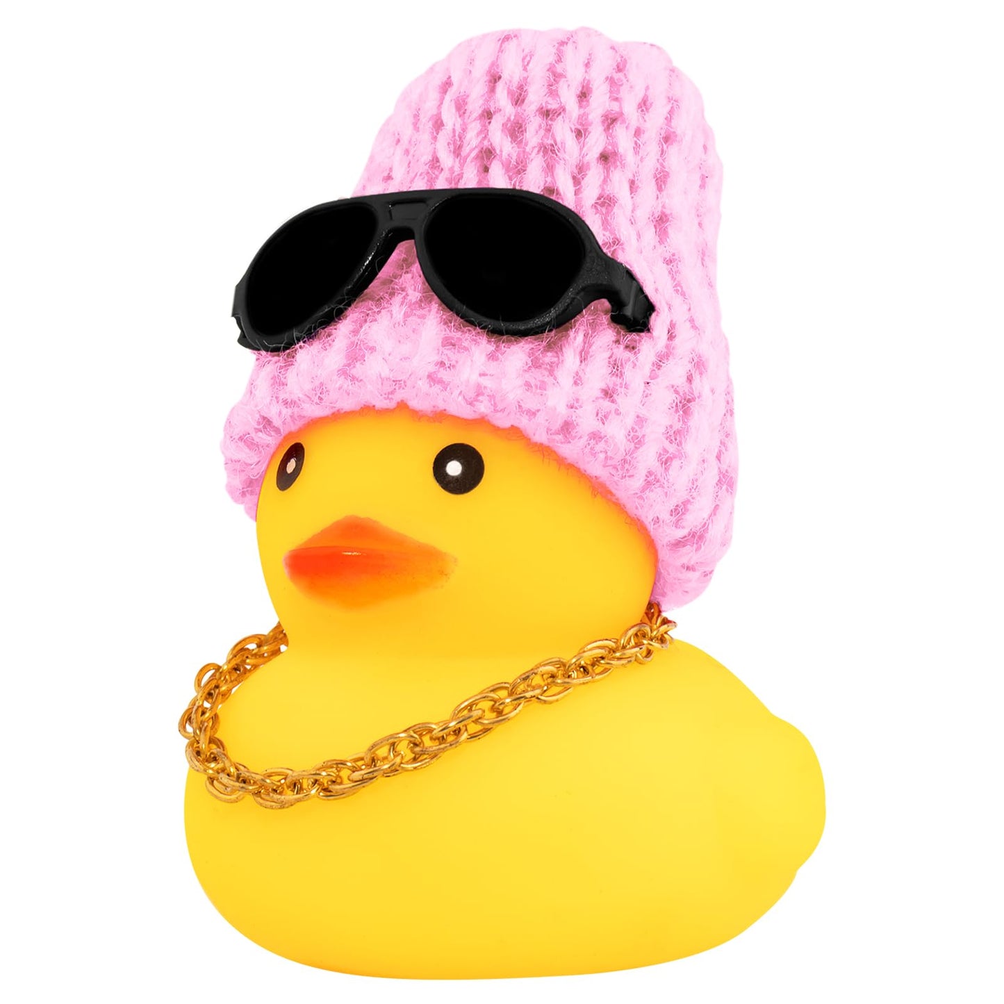 Rubber Duck Car Ornaments Yellow Duck Car Dashboard Decorations with Propeller Helmet for Christmas Decor and Home Decorations for Adults (U-Black)