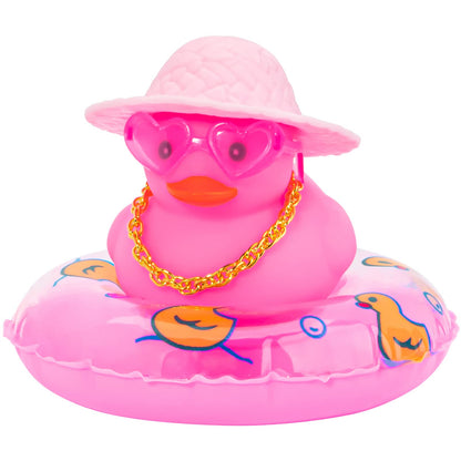 Pink Rubber Duck, Heart-Shaped Sunglasses Rubber Ducks for Cars, Funny and Cool as Car Ornament Gifts, Pink Cowboy Hat